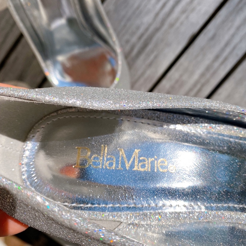 💎 SILVER SHIMMER RHINESTONE POINTED TOE HEELS! - Picture 8 of 15